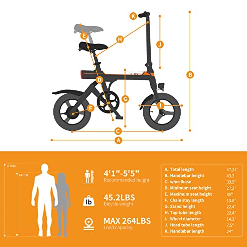 Jasion EB3 Electric Bike for Adults 21mph Folding Adults Electric Bicycles