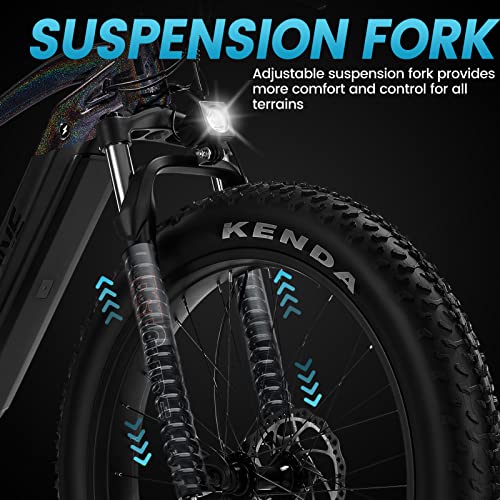 VELOWAVE Electric Bike Adults 750W BAFANG Motor 48V 15Ah LG Cells Battery,26" x 4.0" Fat Tire