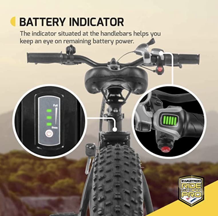Swagtron Swagcycle EB-6 Bandit Trail Electric Bike with Removable Battery