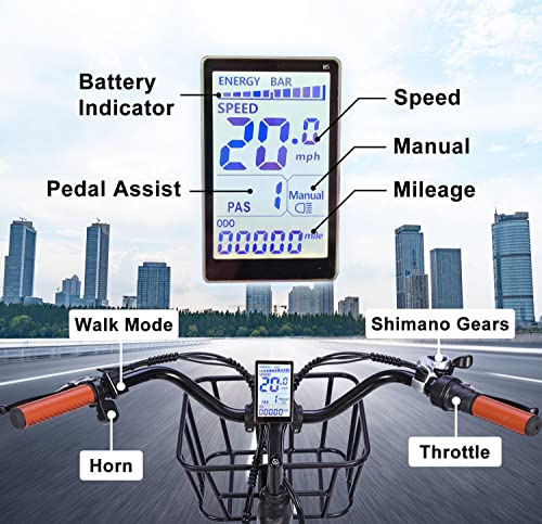 NARRAK Electric Bicycles, 350W Brushless Motor, 36V10Ah Removable Battery, 26" City e-Bike Step-Thru Frame, 20Mph Max Speed, Mountain e-Bike, for Adults (White Color)