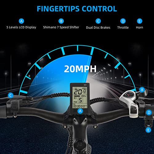 Wheelspeed Electric Bike 27.5", 500W Motor Adults Electric Bicycle, 56 Miles Range