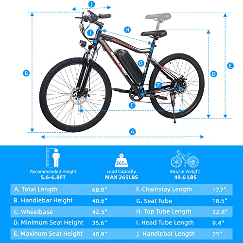 Wheelspeed Electric Bike 27.5", 500W Motor Adults Electric Bicycle, 56 Miles Range