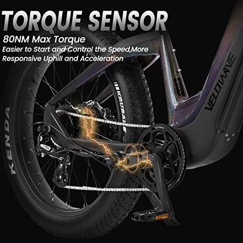 VELOWAVE Electric Bike for Adults 750W Bafang Motor,48V 20AH LG Cells Battery