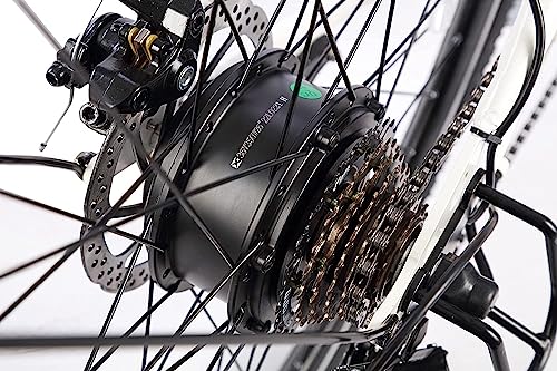 NARRAK Electric Bicycles, 350W Brushless Motor, 36V10Ah Removable Battery, 26" City e-Bike Step-Thru Frame, 20Mph Max Speed, Mountain e-Bike, for Adults (White Color)